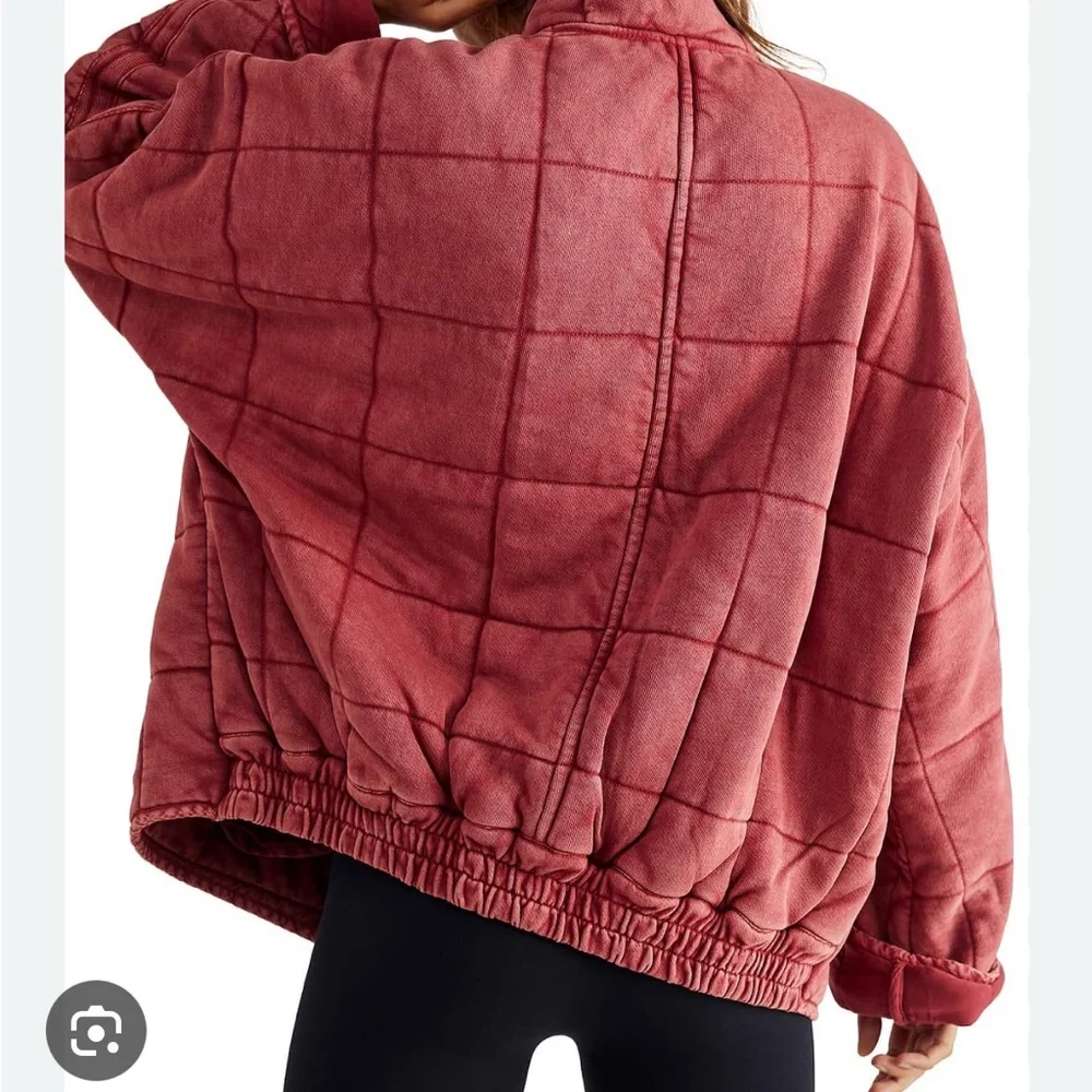 Free People Red Dolman Quilted Jacket Size XS - Picture 2 of 7